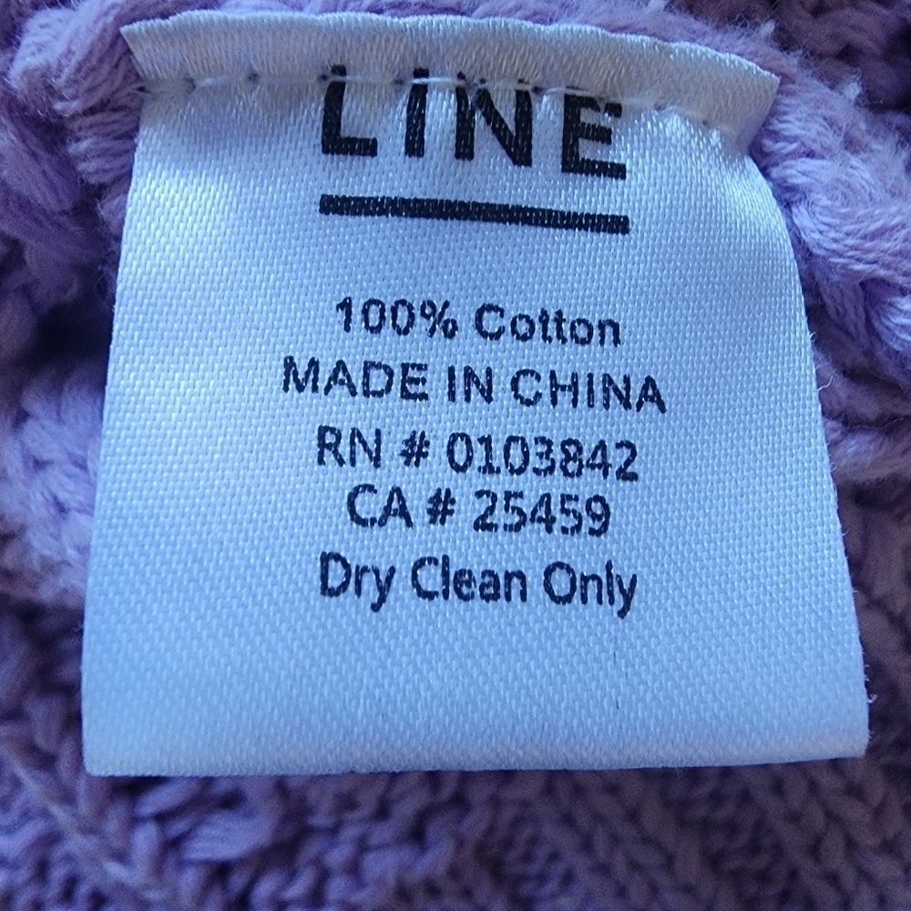 LINE V-neck 100% Cotton Lilac Long Sleeve Sweater - Medium - Picture 11 of 12